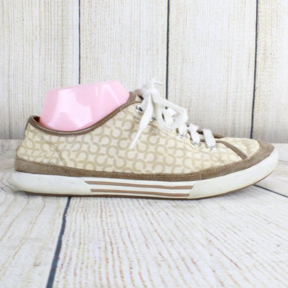 Coach Shoes - COACH Signature Canvas Lace-up Sneakers Size 8.5